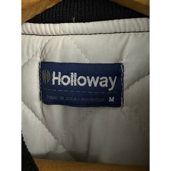 VTG Holloway Black Nylon Bomber Jacket Stroehmann's Bakery Staff M - Picture 5 of 5